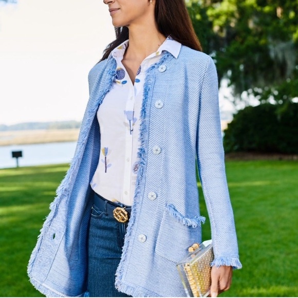 J. McLaughlin “Lexa” sweater navy blue duster cardigan - Picture 3 of 7